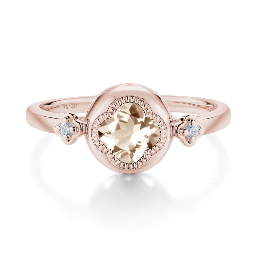 Quatrefoil Inspired Morganite Statement Ring - LUO Jewelry #metal_14k rose gold