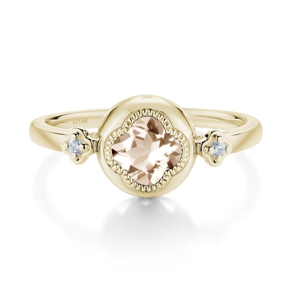 Quatrefoil Inspired Morganite Statement Ring - LUO Jewelry #metal_14k yellow gold