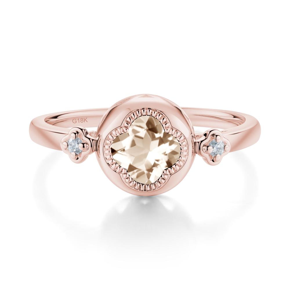 Quatrefoil Inspired Morganite Statement Ring - LUO Jewelry #metal_18k rose gold