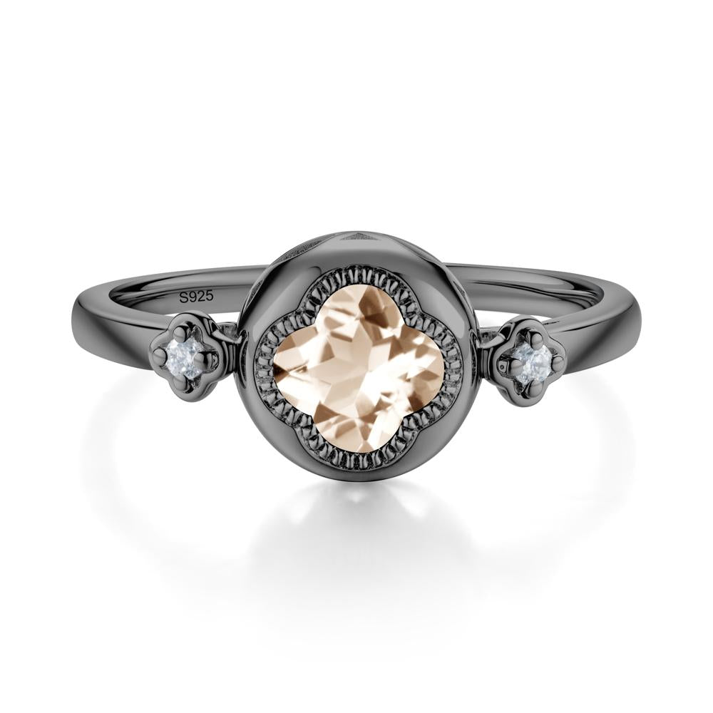 Quatrefoil Inspired Morganite Statement Ring - LUO Jewelry #metal_black finish sterling silver