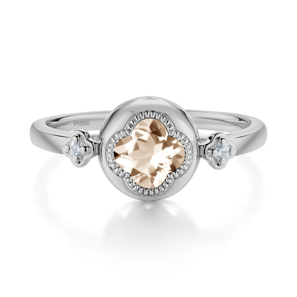 Quatrefoil Inspired Morganite Statement Ring - LUO Jewelry #metal_platinum