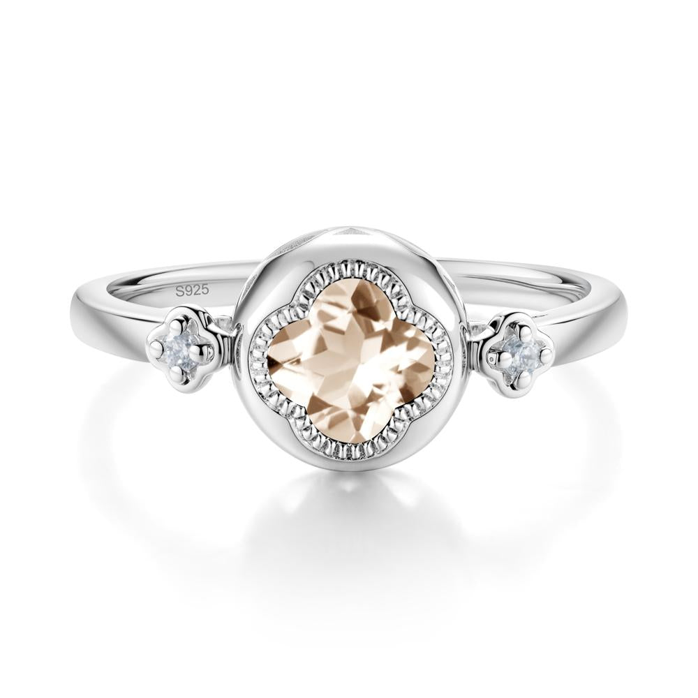 Quatrefoil Inspired Morganite Statement Ring - LUO Jewelry #metal_sterling silver