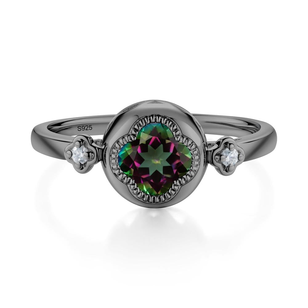 Quatrefoil Inspired Mystic Topaz Statement Ring - LUO Jewelry #metal_black finish sterling silver