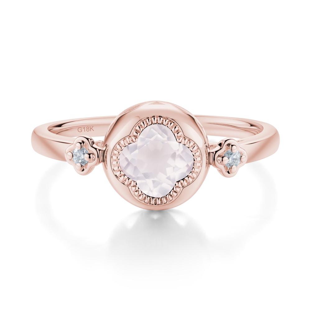Quatrefoil Inspired Rose Quartz Statement Ring - LUO Jewelry #metal_18k rose gold