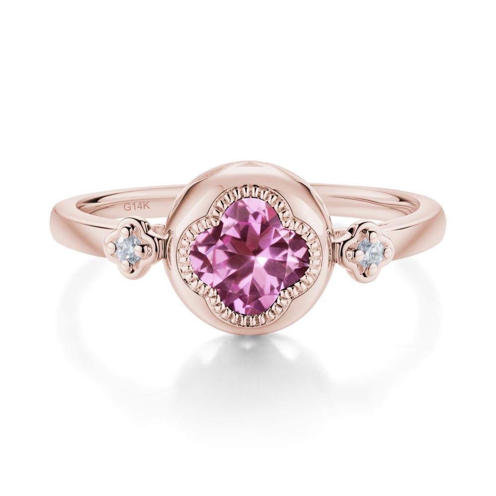 Quatrefoil Inspired Pink Sapphire Statement Ring - LUO Jewelry #metal_14k rose gold