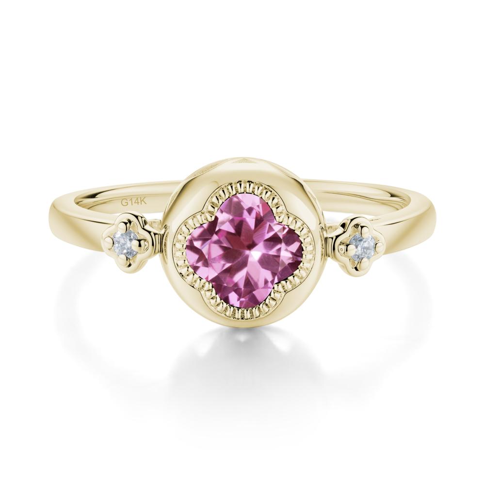 Quatrefoil Inspired Pink Sapphire Statement Ring - LUO Jewelry #metal_14k yellow gold