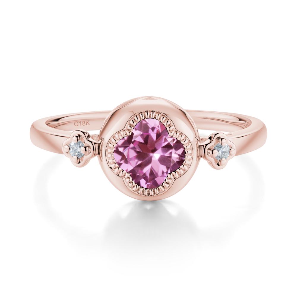 Quatrefoil Inspired Pink Sapphire Statement Ring - LUO Jewelry #metal_18k rose gold
