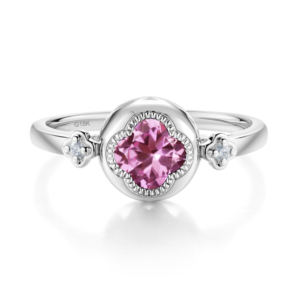 Quatrefoil Inspired Pink Sapphire Statement Ring - LUO Jewelry #metal_18k white gold