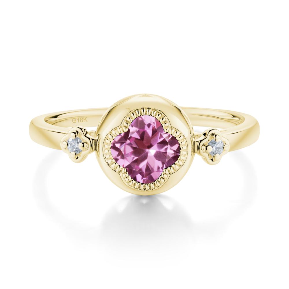 Quatrefoil Inspired Pink Sapphire Statement Ring - LUO Jewelry #metal_18k yellow gold