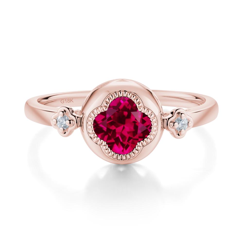 Quatrefoil Inspired Ruby Statement Ring - LUO Jewelry #metal_18k rose gold