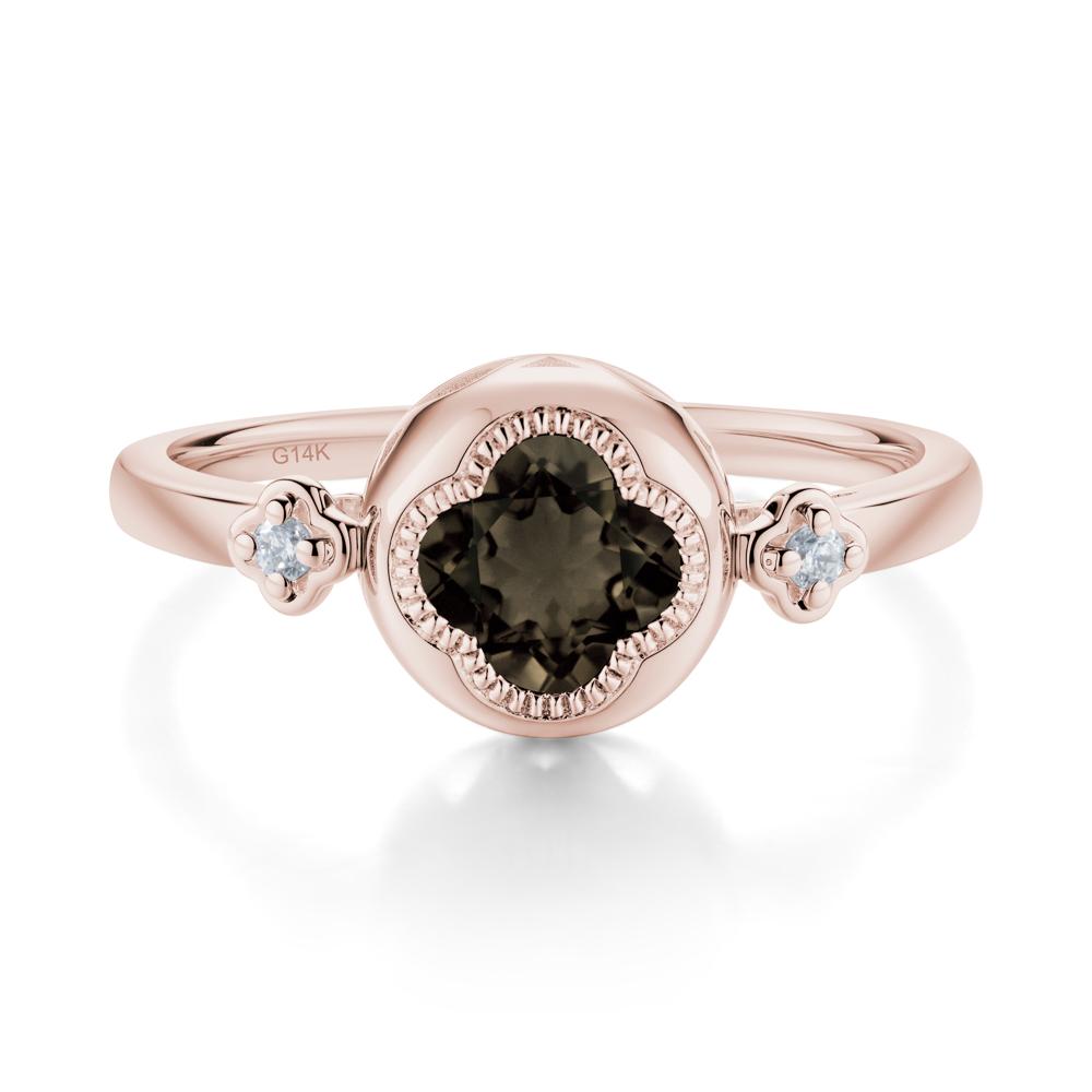 Quatrefoil Inspired Smoky Quartz Statement Ring - LUO Jewelry #metal_14k rose gold