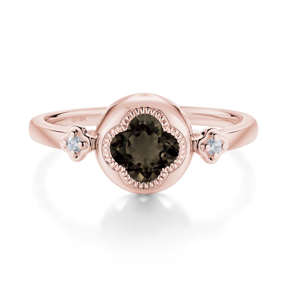Quatrefoil Inspired Smoky Quartz Statement Ring - LUO Jewelry #metal_18k rose gold