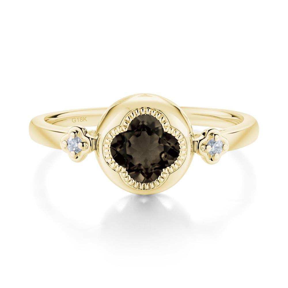 Quatrefoil Inspired Smoky Quartz Statement Ring - LUO Jewelry #metal_18k yellow gold