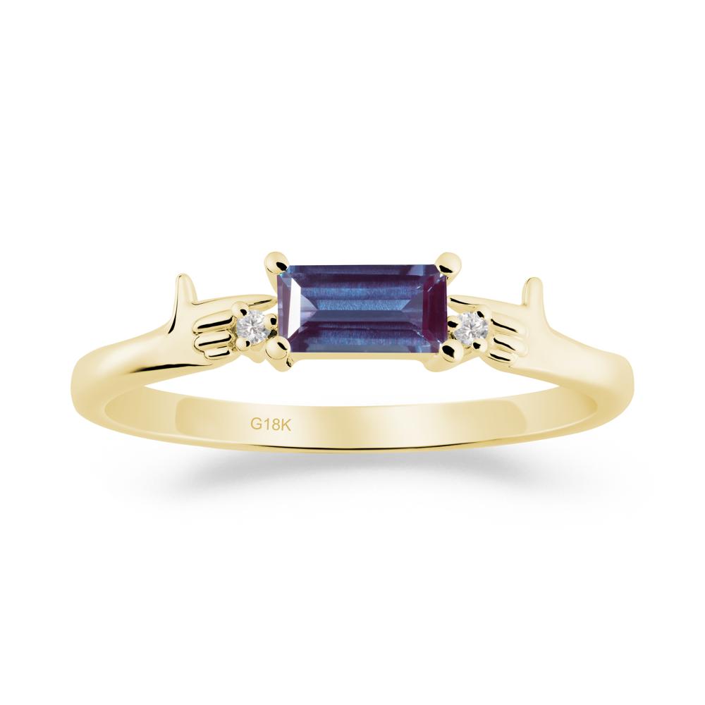 Creative Baguette Alexandrite Ring - LUO Jewelry #metal_18k yellow gold