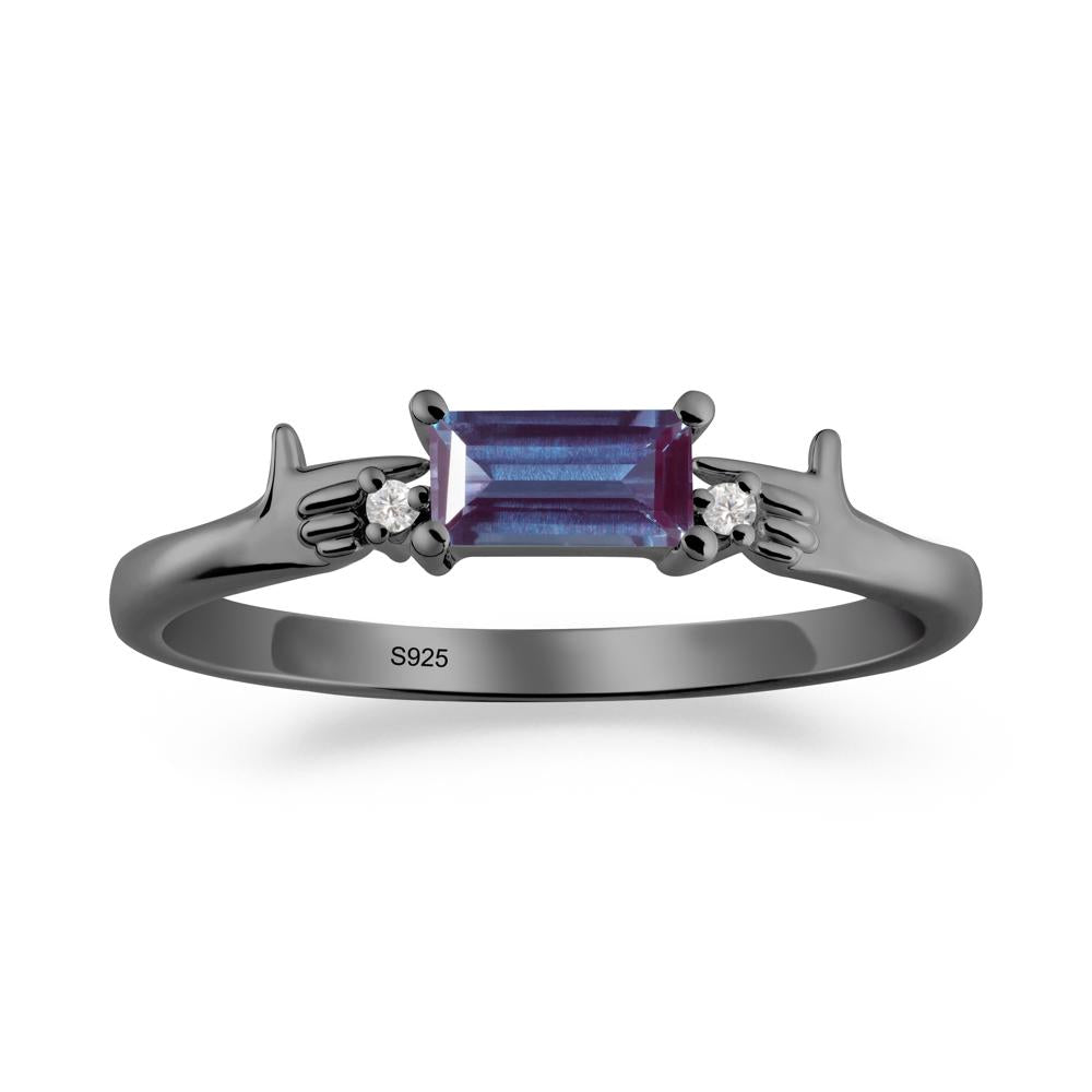 Creative Baguette Alexandrite Ring - LUO Jewelry #metal_black finish sterling silver