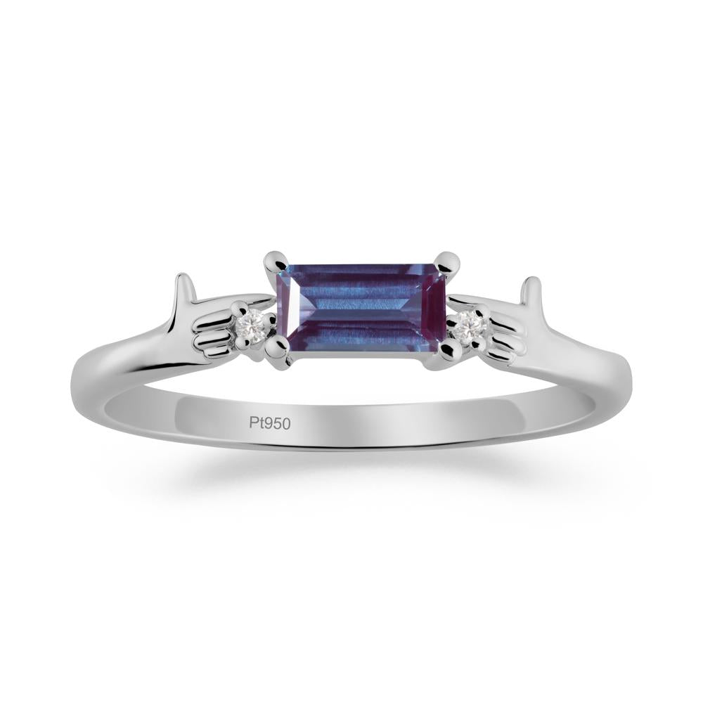 Creative Baguette Alexandrite Ring - LUO Jewelry #metal_platinum