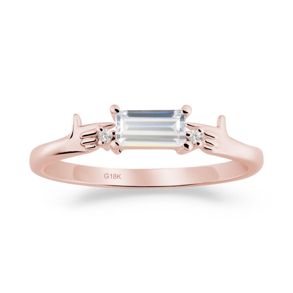 Creative Baguette Cubic Zirconia Ring - LUO Jewelry #metal_18k rose gold