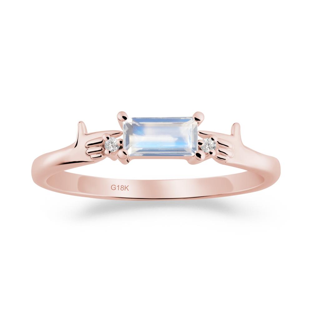 Creative Baguette Moonstone Ring - LUO Jewelry #metal_18k rose gold