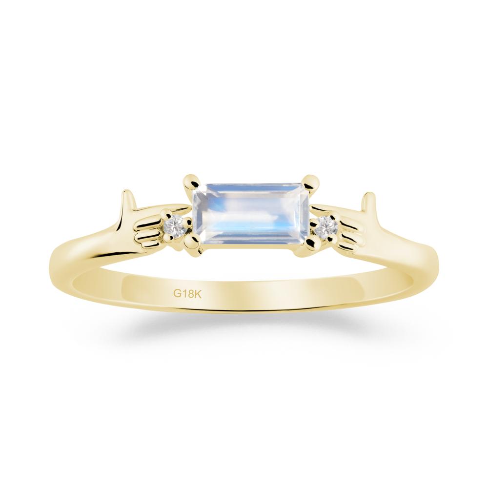 Creative Baguette Moonstone Ring - LUO Jewelry #metal_18k yellow gold