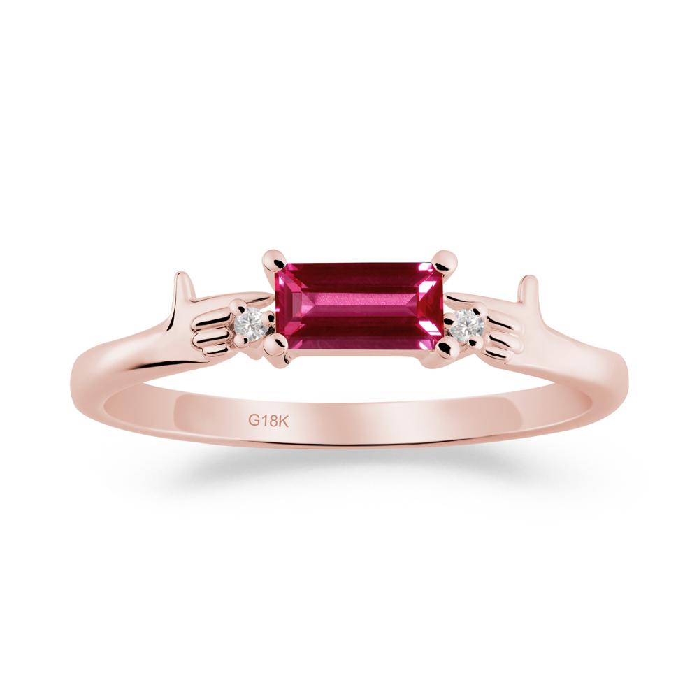 Creative Baguette Ruby Ring - LUO Jewelry #metal_18k rose gold