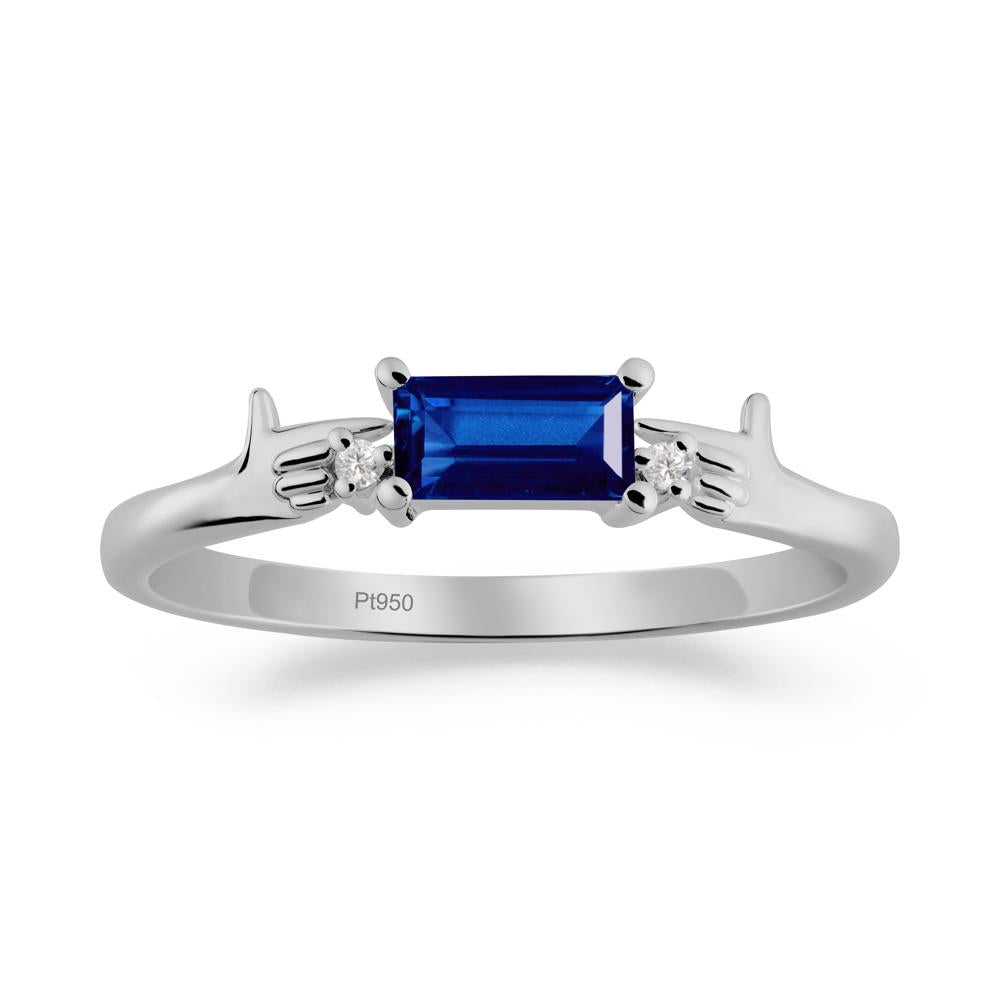 Creative Baguette Sapphire Ring - LUO Jewelry #metal_platinum