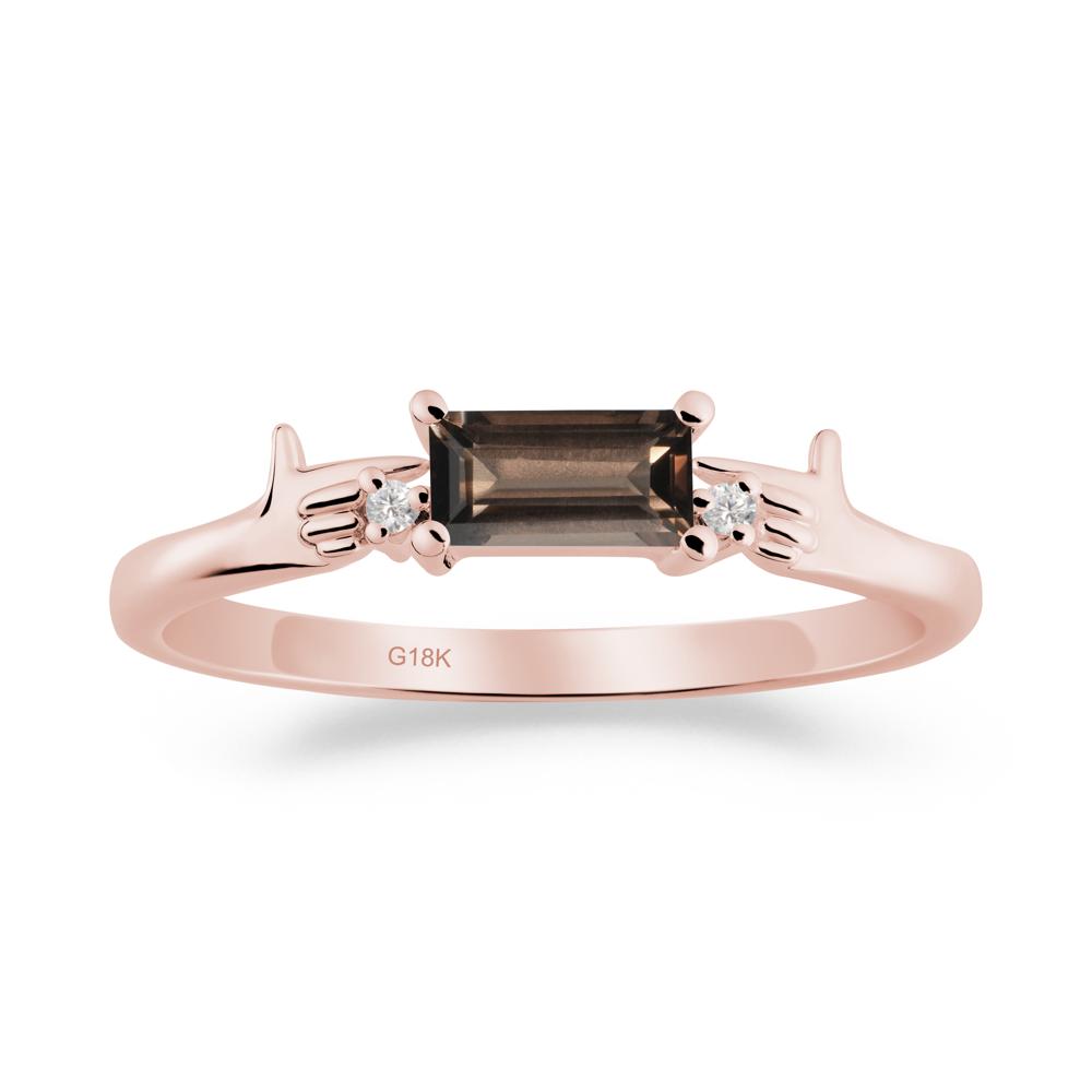 Creative Baguette Smoky Quartz Ring - LUO Jewelry #metal_18k rose gold