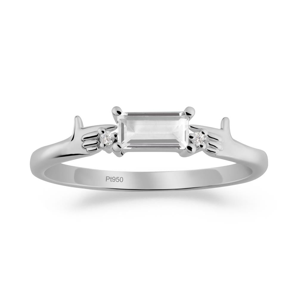 Creative Baguette White Topaz Ring - LUO Jewelry #metal_platinum