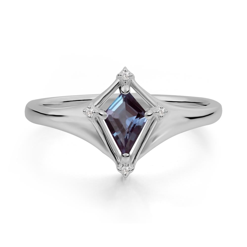 Kite Cut Alexandrite Ring with Compass Setting - LUO Jewelry #metal_platinum