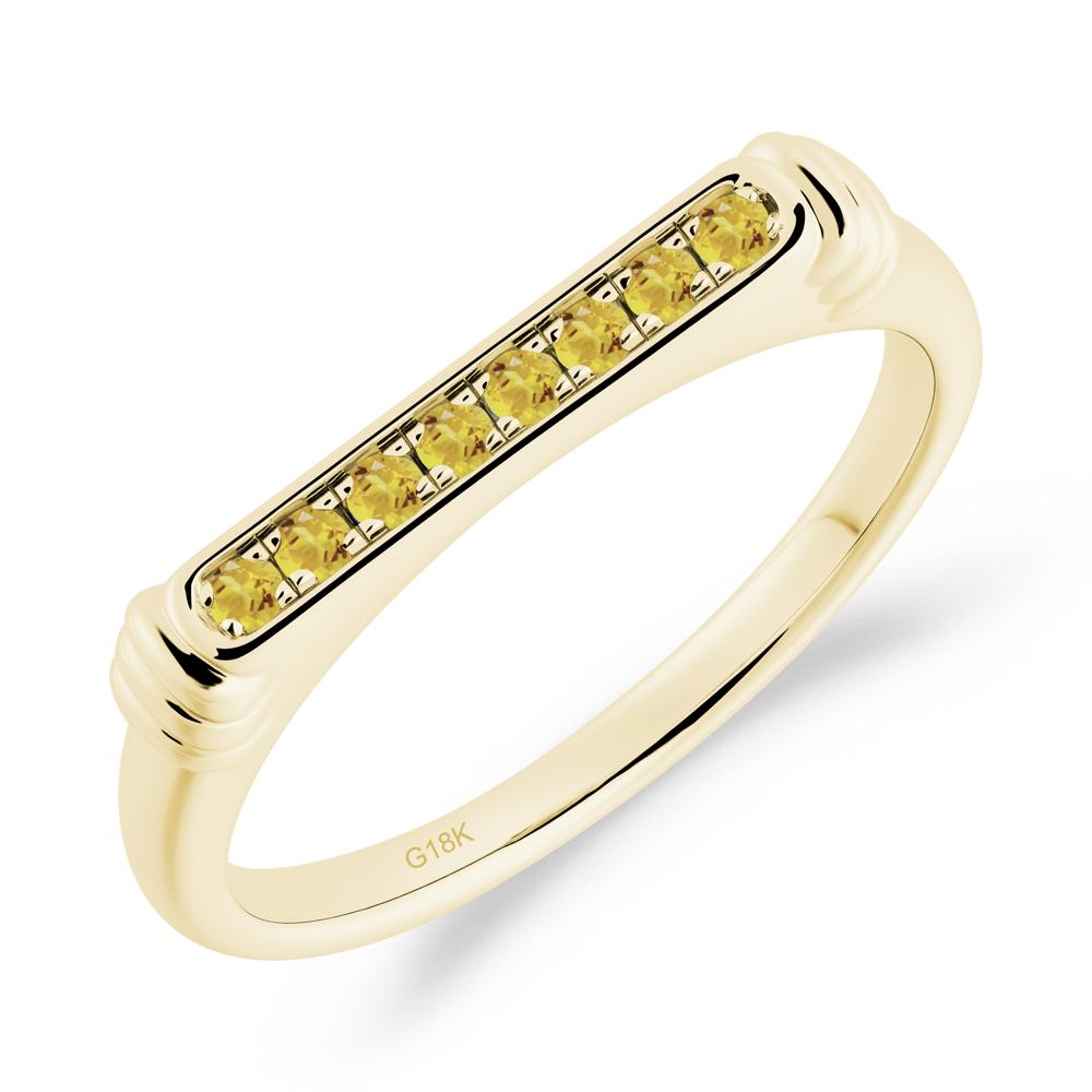 Minimalist Micro Pave Citrine Stacking Ring - LUO Jewelry #metal_18k yellow gold