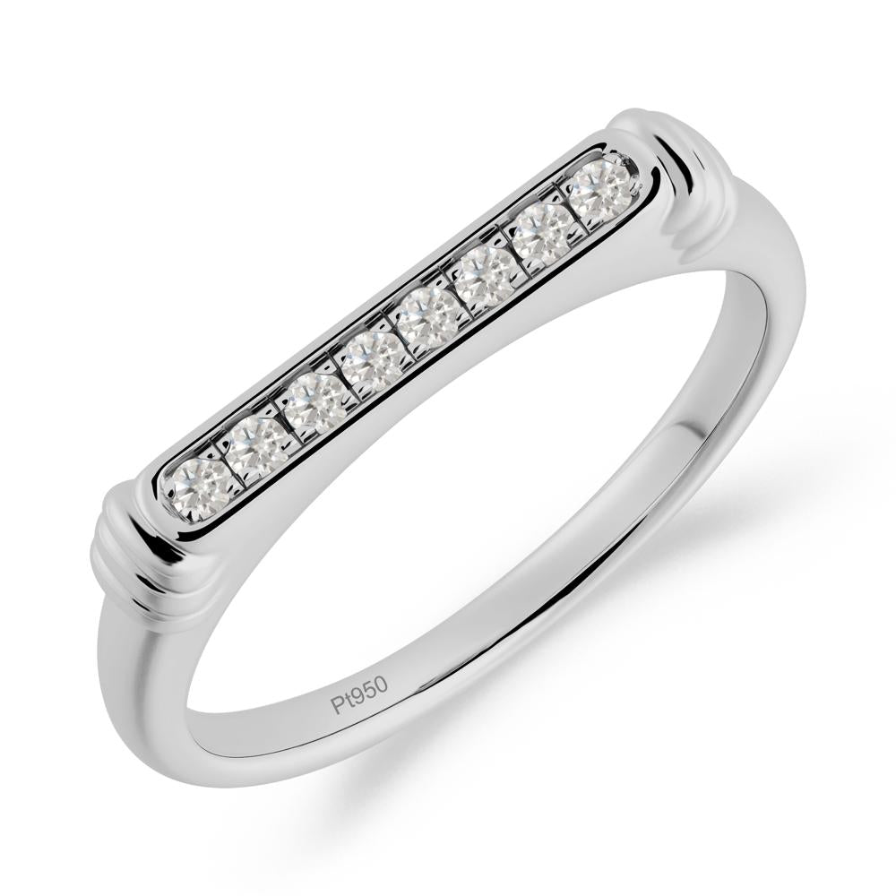 Minimalist Micro Pave Moissanite Stacking Ring - LUO Jewelry #metal_platinum