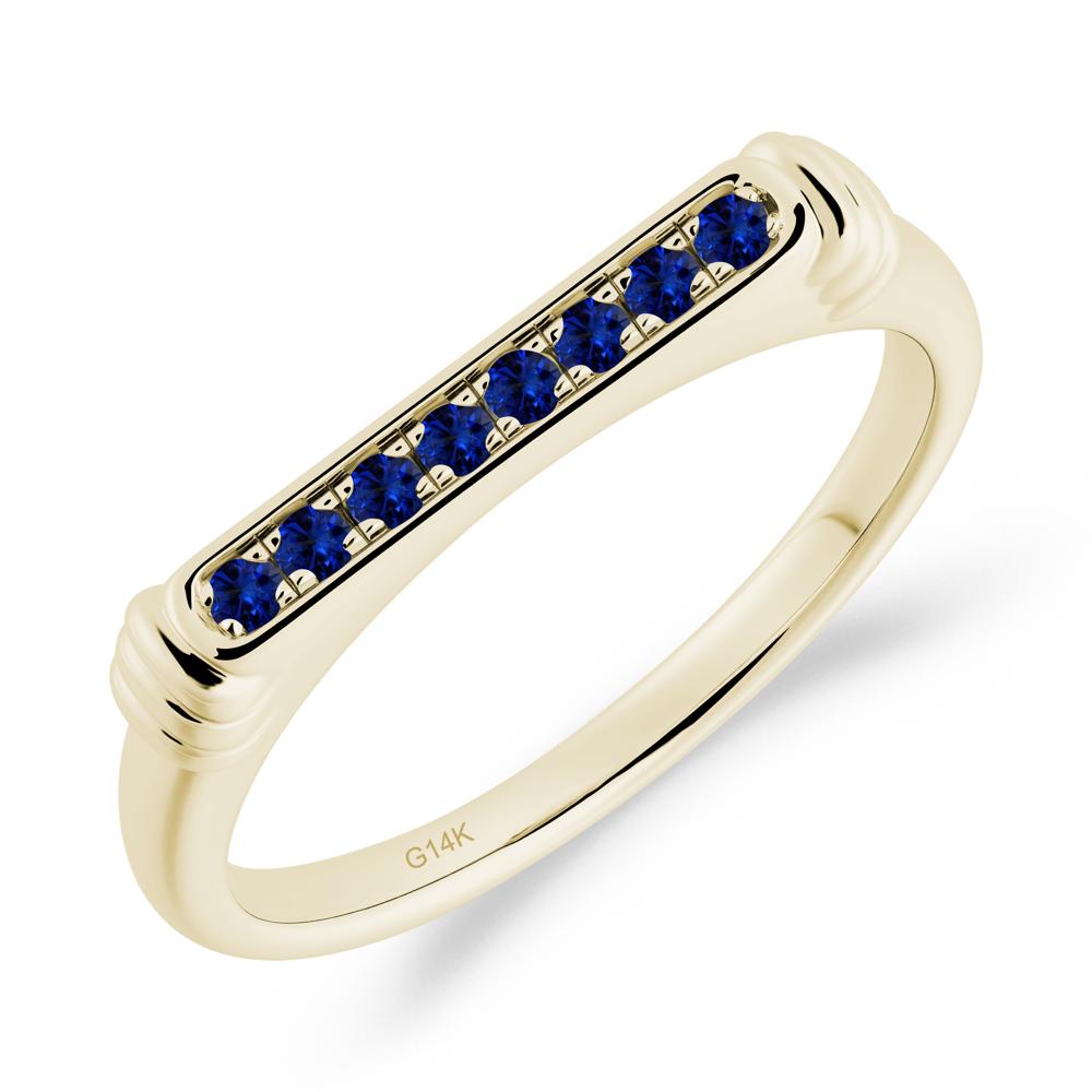 Minimalist Micro Pave Sapphire Stacking Ring - LUO Jewelry #metal_14k yellow gold