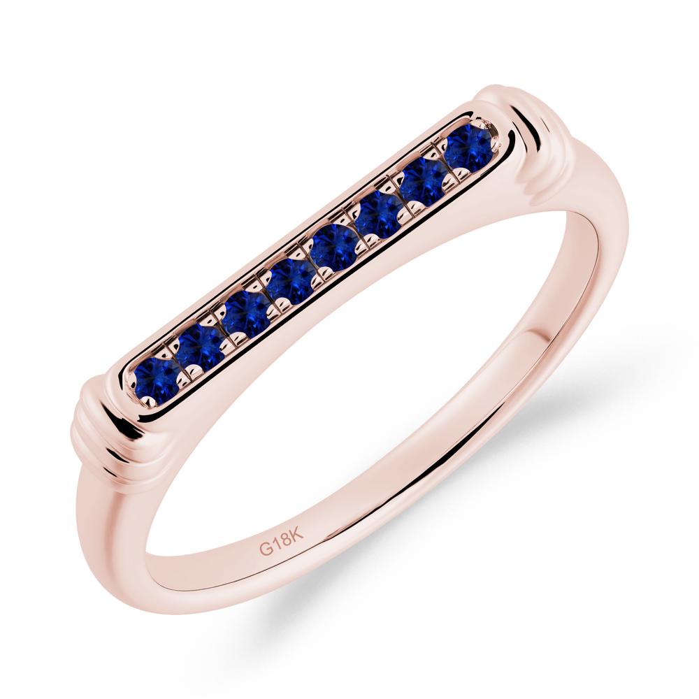 Minimalist Micro Pave Sapphire Stacking Ring - LUO Jewelry #metal_18k rose gold