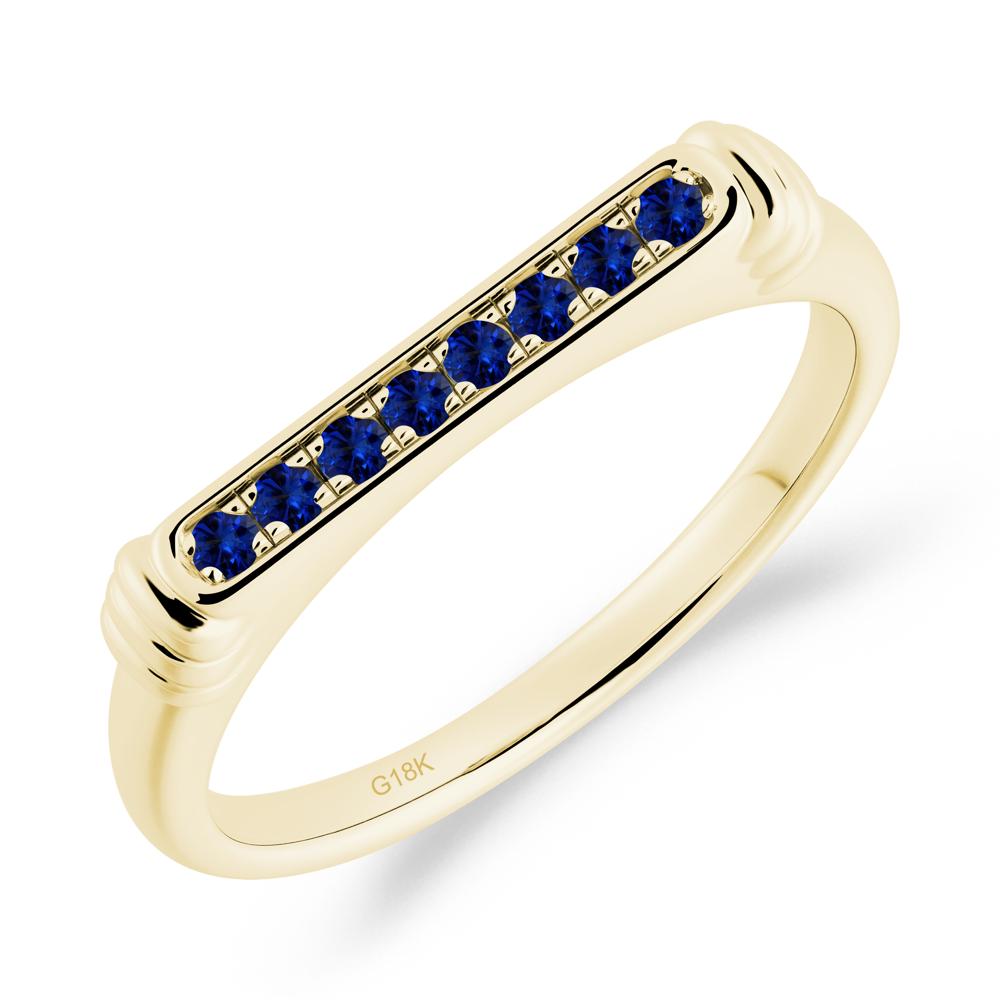 Minimalist Micro Pave Sapphire Stacking Ring - LUO Jewelry #metal_18k yellow gold
