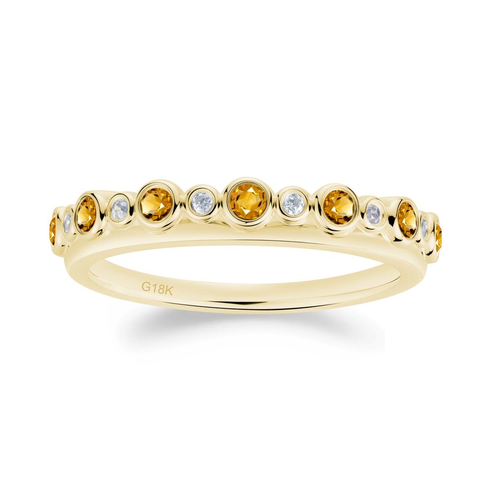 Alternating Citrine and Cubic Zirconia Bubble Band Ring - LUO Jewelry #metal_18k yellow gold