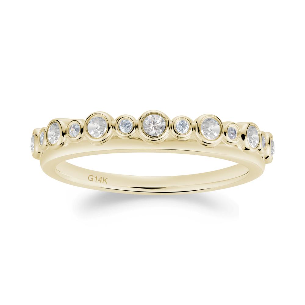 Alternating Cubic Zirconia Bubble Band Ring - LUO Jewelry #metal_14k yellow gold