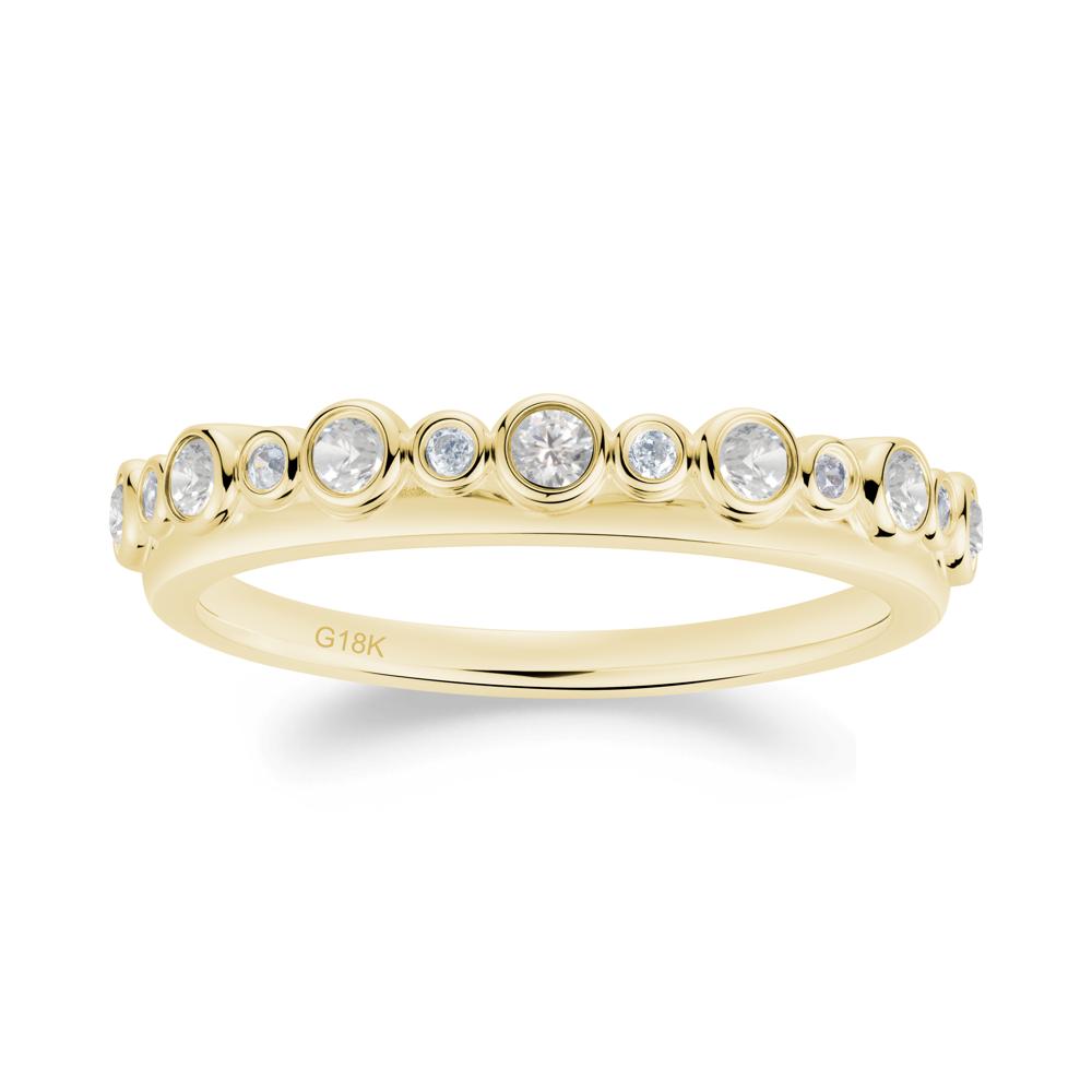 Alternating Cubic Zirconia Bubble Band Ring - LUO Jewelry #metal_18k yellow gold
