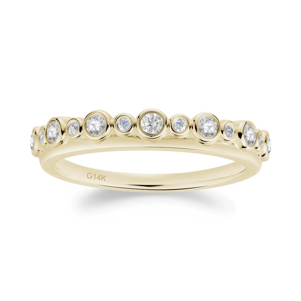 Alternating Moissanite and Cubic Zirconia Bubble Band Ring - LUO Jewelry #metal_14k yellow gold