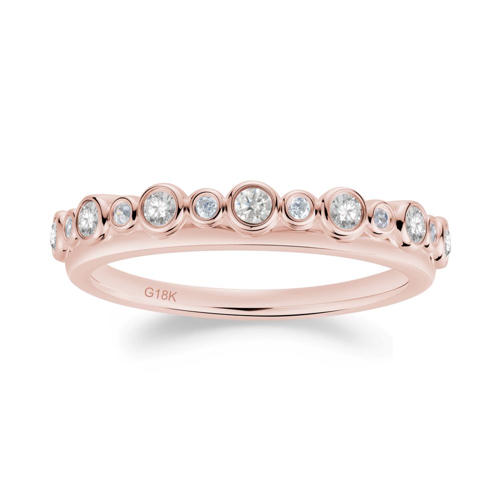 Alternating Moissanite and Cubic Zirconia Bubble Band Ring - LUO Jewelry #metal_18k rose gold