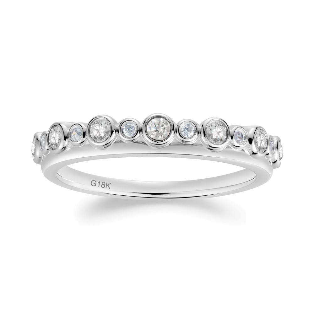 Alternating Moissanite and Cubic Zirconia Bubble Band Ring - LUO Jewelry #metal_18k white gold