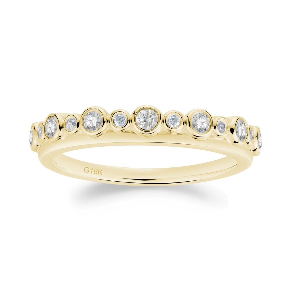 Alternating Moissanite and Cubic Zirconia Bubble Band Ring - LUO Jewelry #metal_18k yellow gold