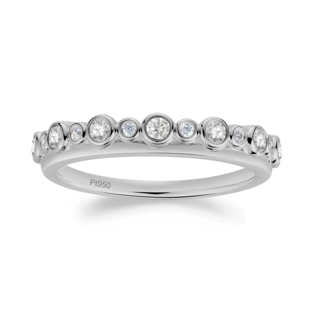 Alternating Moissanite and Cubic Zirconia Bubble Band Ring - LUO Jewelry #metal_platinum