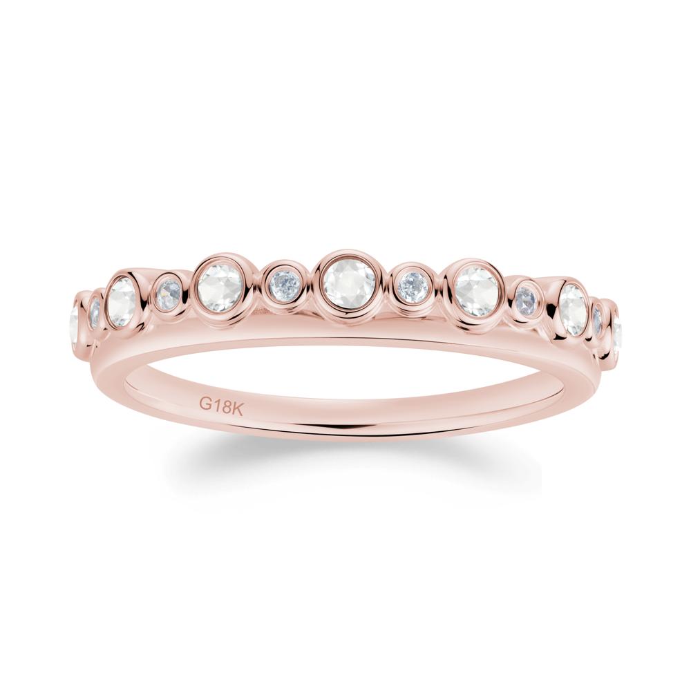 Alternating Cubic Zirconia and White Topaz Bubble Band Ring - LUO Jewelry #metal_18k rose gold