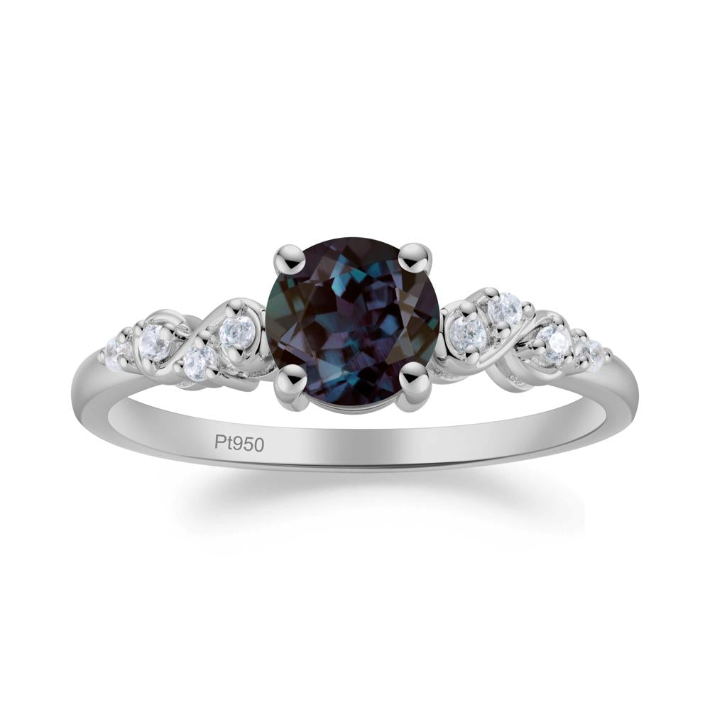 Simple Round Alexandrite Infinity Ring - LUO Jewelry #metal_platinum