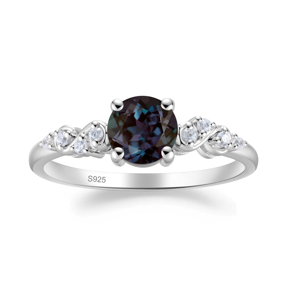 Simple Round Alexandrite Infinity Ring - LUO Jewelry #metal_sterling silver
