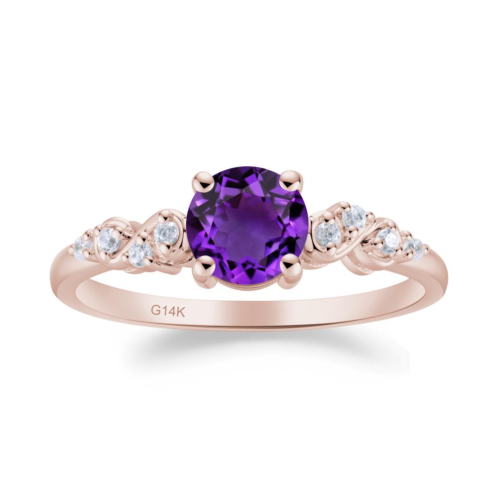 Simple Round Amethyst Infinity Ring - LUO Jewelry #metal_14k rose gold