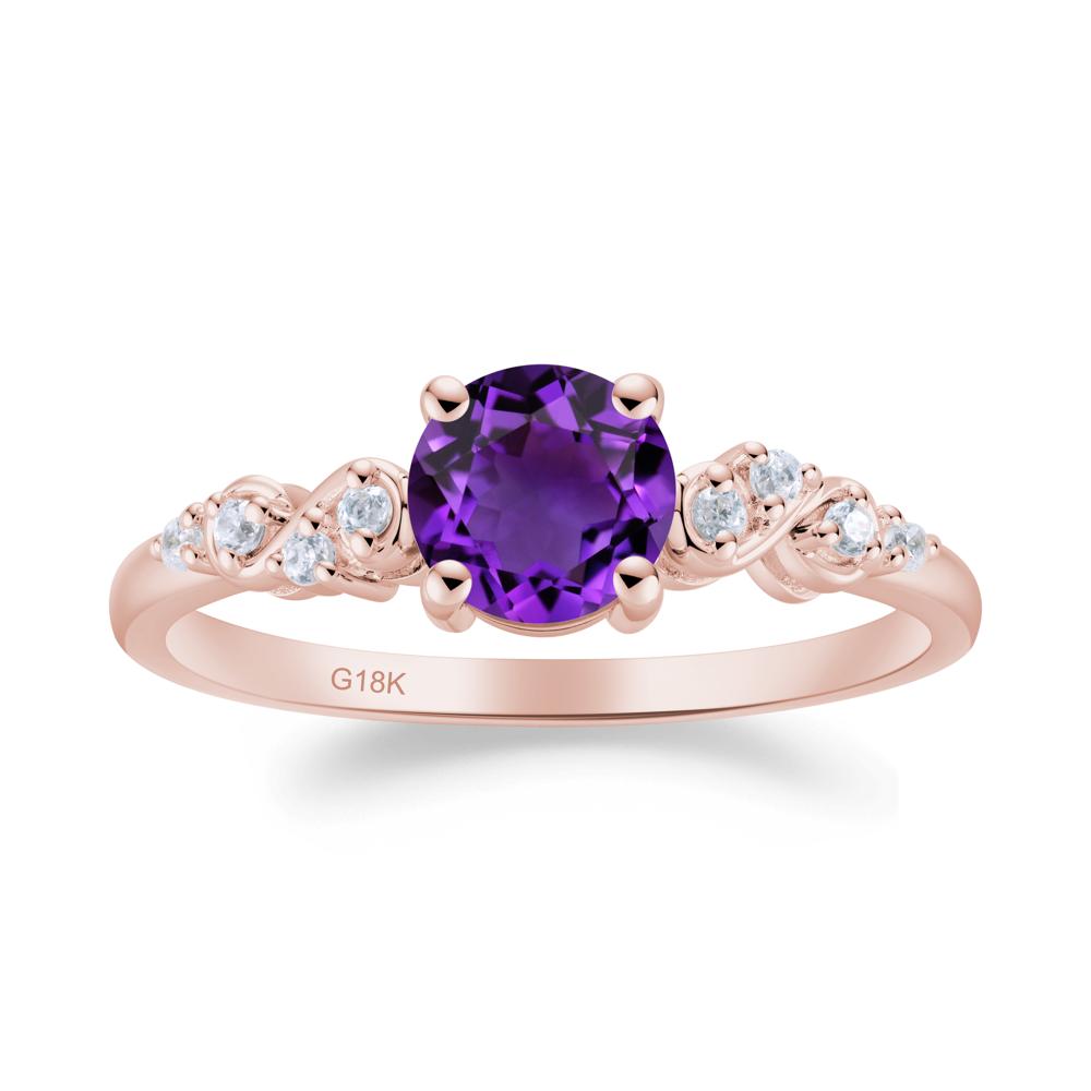 Simple Round Amethyst Infinity Ring - LUO Jewelry #metal_18k rose gold