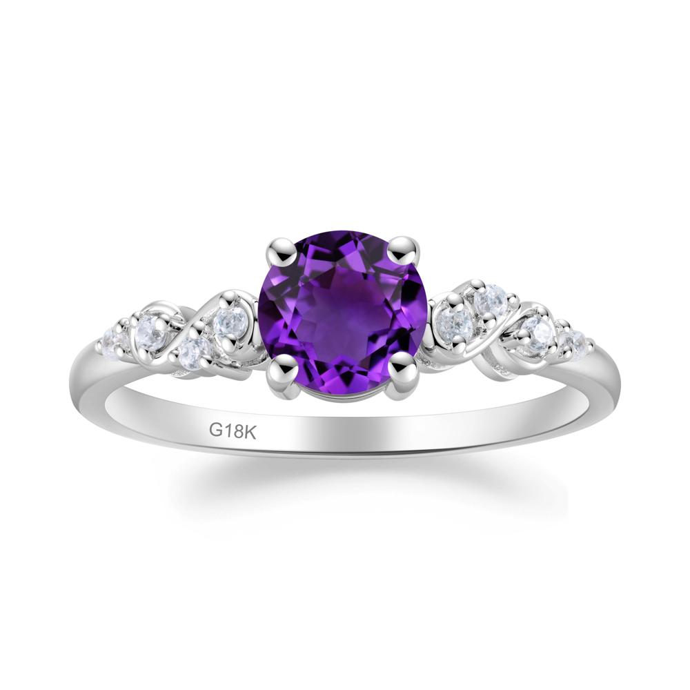 Simple Round Amethyst Infinity Ring - LUO Jewelry #metal_18k white gold