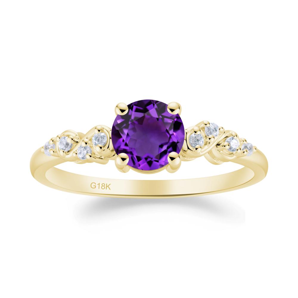 Simple Round Amethyst Infinity Ring - LUO Jewelry #metal_18k yellow gold