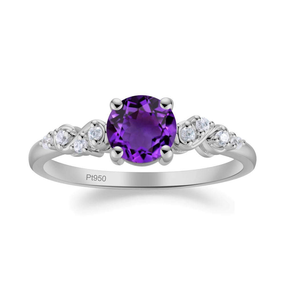 Simple Round Amethyst Infinity Ring - LUO Jewelry #metal_platinum