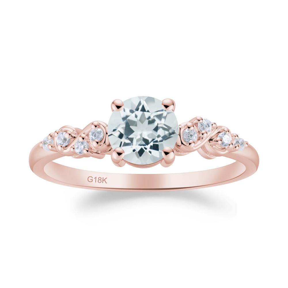 Simple Round Aquamarine Infinity Ring - LUO Jewelry #metal_18k rose gold